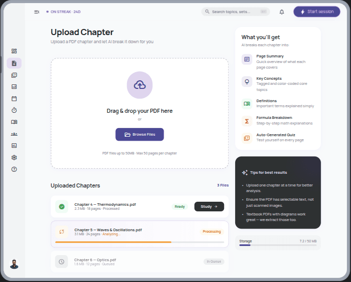 Upload chapter AI analysis